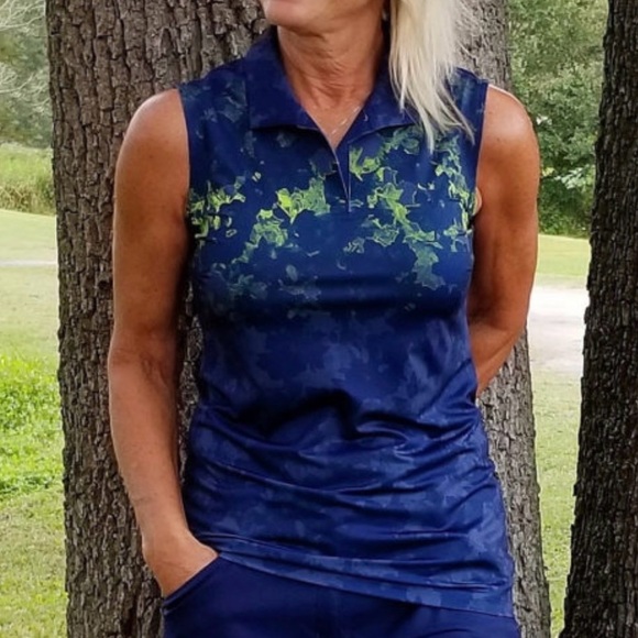 Puma Tops - Puma Golf Sleeveless Women's Navy and Lime Tank Top Shirt Sz-XS.  EE9